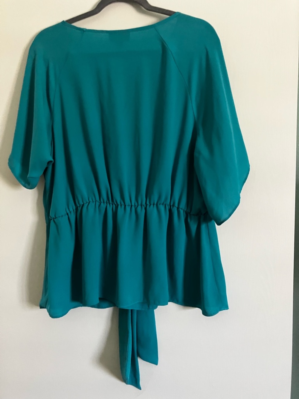 BOLD elements Teal Tie-Front Blouse - Picture 3 of 9